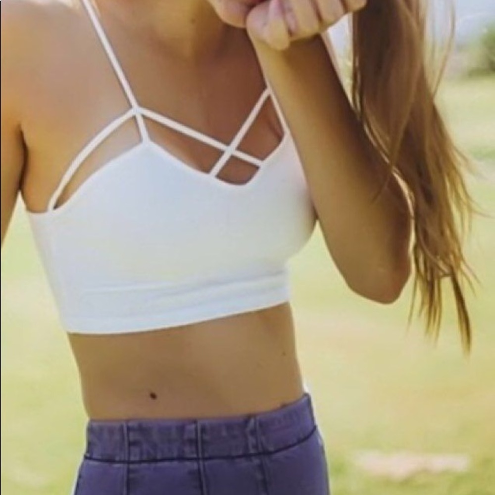 Bralette Crop Tank in White